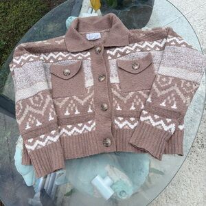 Brown Patterned Women's Sweater